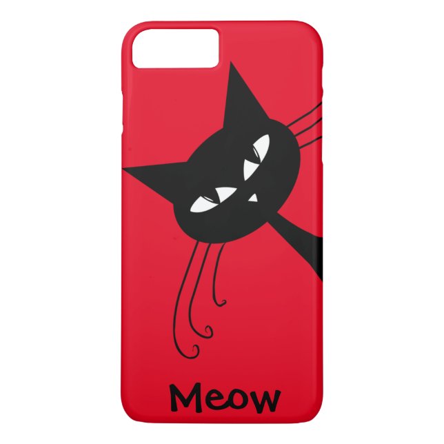 Quirky Funny Black Cat Feline Case-Mate iPhone Case (Back)