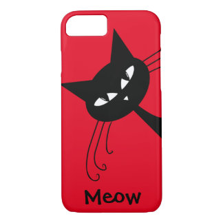 Quirky Funny Black Cat Feline Case-Mate iPhone Case