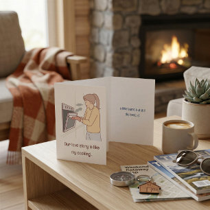 Quirky Funny Couples Card – Burnt Cooking Love