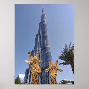 Quirky Giraffes at Burj Khalifa Wall Art
