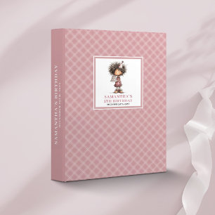 Quirky Girl 10th Birthday Pink 3 ring binder
