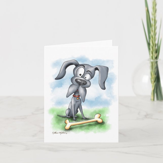 Quirky Great Dane Cartoon Card (Front)