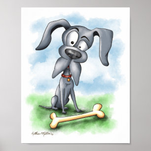 Quirky Great Dane Cartoon Poster