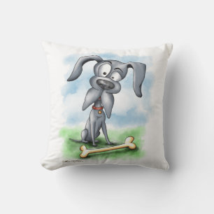 Quirky Great Dane Cartoon Throw Pillow
