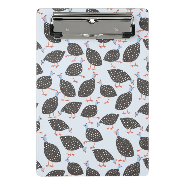 Quirky Guinea Fowl Bird Pattern Mini Clipboard (Front)