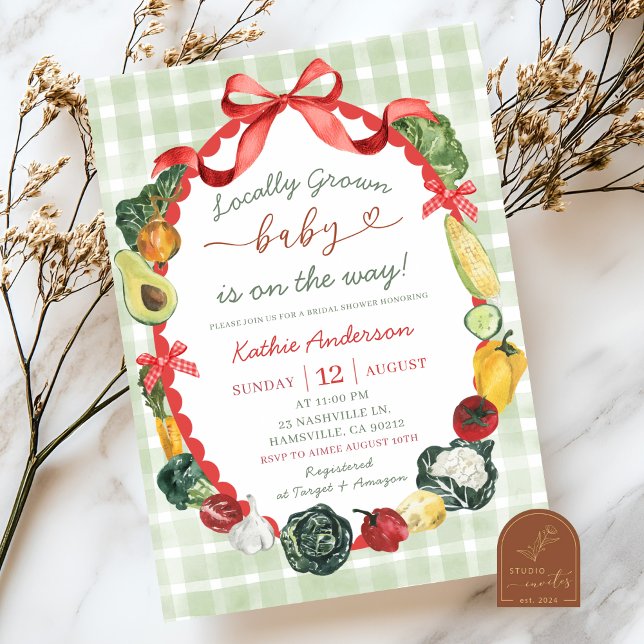 Quirky Hand Drawn Farmers Market Baby Shower Invitation (Creator Uploaded)