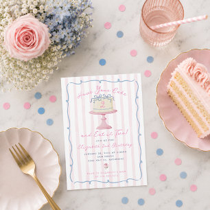 Quirky Hand Drawn Have You Cake and Eat it Two Invitation