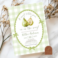 Quirky Hand Drawn Illustration Pear Baby Shower