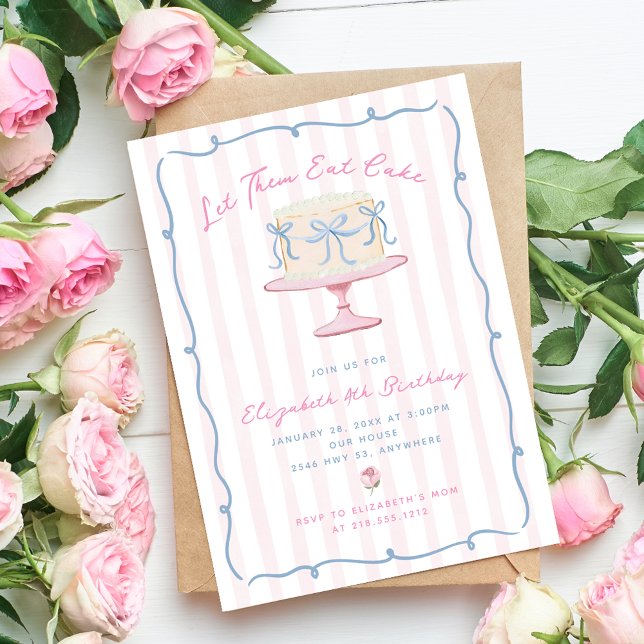 Quirky Hand Drawn Let Them Eat Cake Birthday Invitation (Quirky Hand Drawn Let Them Eat Cake Birthday Invitation)