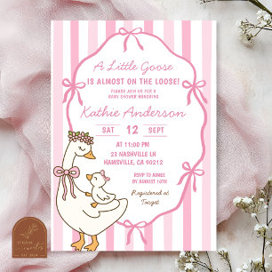 Quirky Hand Drawn Silly Goose Baby Shower Invitation
