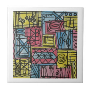 Quirky-Hand Painted Watercolor Art Tile