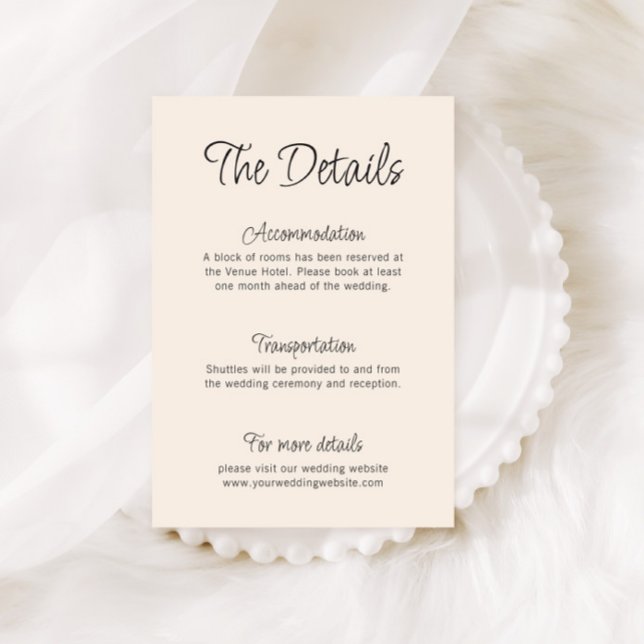 Quirky Handwritten Wedding Details Enclosure Card (Creator Uploaded)