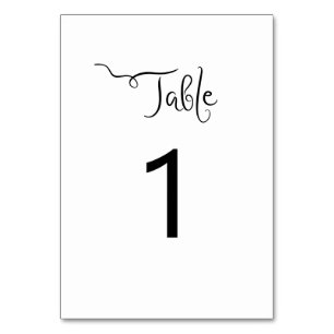 Quirky Handwritten Wedding Table Number