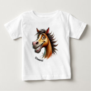 Quirky Horse Watercolor Baby T-Shirt