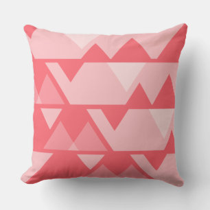 Quirky Jagged Pattern Pink Throw Pillow