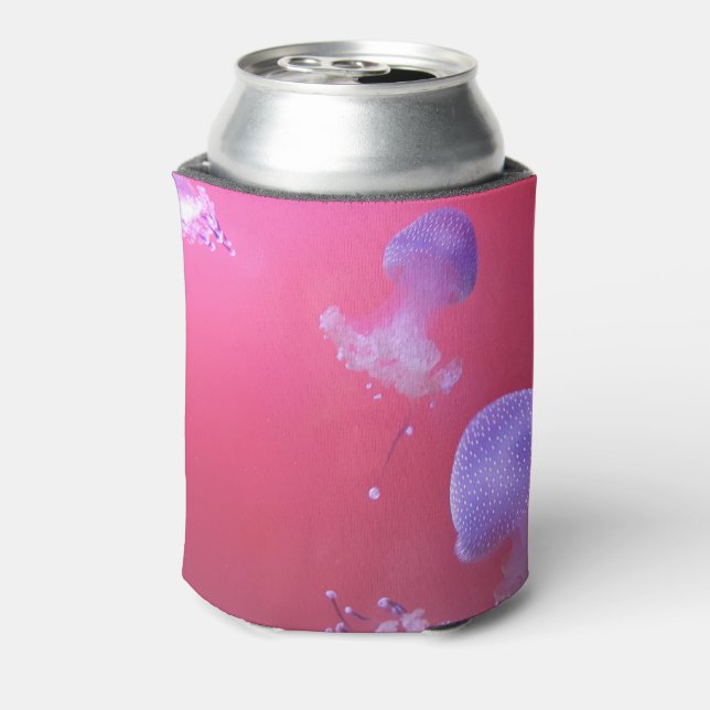 Quirky Jellyfish in the Pink Water Can Cooler (Can Back)