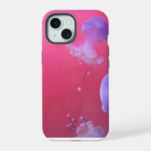Quirky Jellyfish in the Pink Water iPhone 15 Case