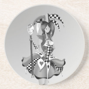 Quirky Jester and puppet king  Coaster