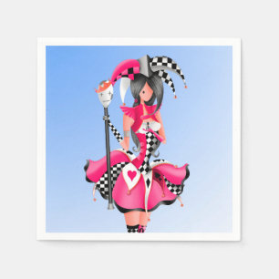 Quirky Jester and puppet king  Napkin