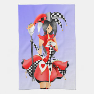 Quirky Jester & Puppet King Kitchen Towel
