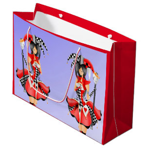 Quirky Jester & Puppet King  Large Gift Bag
