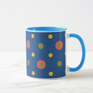 Quirky Jumbo Polka Dots on Navy Blue Coffee Mug