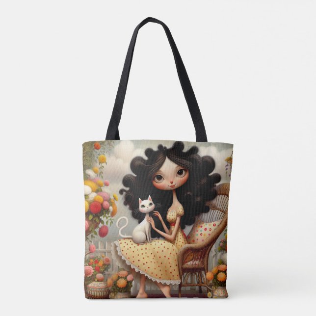 Quirky Lady Tote Bag (Back)