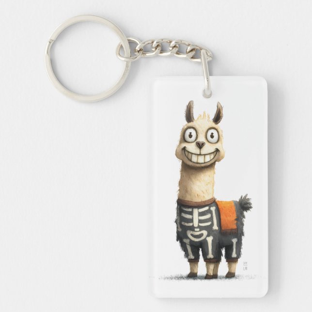 Quirky Lama Halloween Keychain (Front)