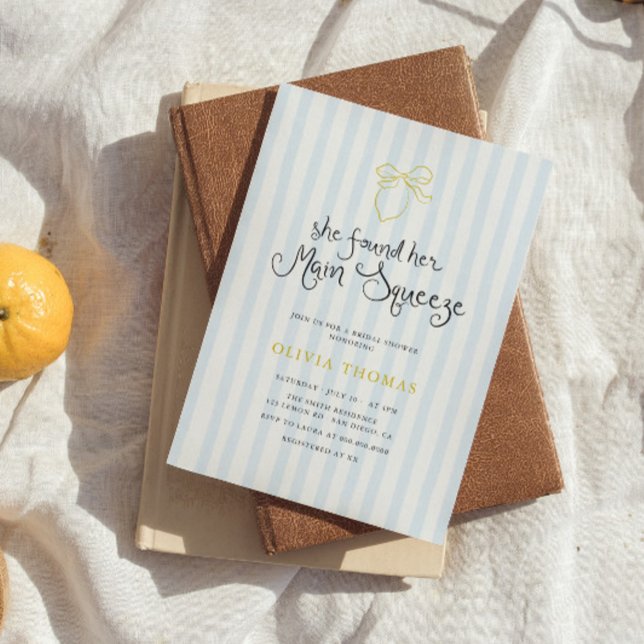Quirky Lemon Main Squeeze Bridal Shower Invitation (Creator Uploaded)