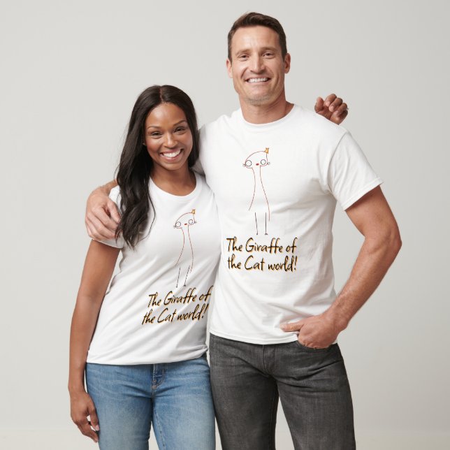 Quirky Long-Necked Cat with Star T-Shirt (Unisex)