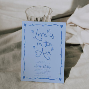 Quirky Love Is In the Air Bridal Shower Icy Blue Invitation