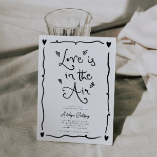 Quirky Love Is In the Air Bridal Shower White Invitation