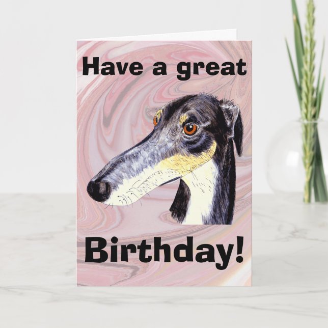 Quirky lurcher card (Front)
