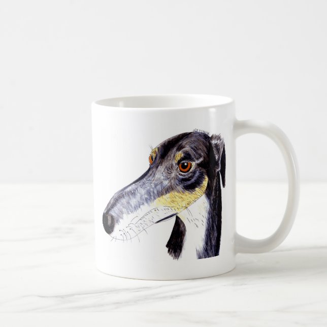 Quirky lurcher dog coffee mug (Right)