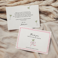 Quirky Martini Bow Hand Drawn Bridal Shower