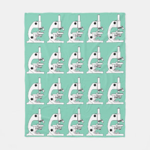 QUIRKY MICROSCOPE PATTERN FLEECE BLANKET