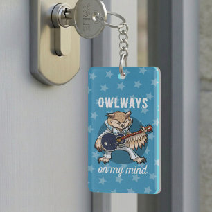 Quirky Owl Owlways On My Mind Cartoon Character Keychain