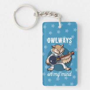 Quirky Owl Owlways On My Mind Cartoon Character Keychain