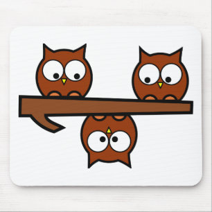 Quirky Owls Mouse Pad