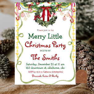 Quirky Party Chain Merry Little Christmas Party Invitation