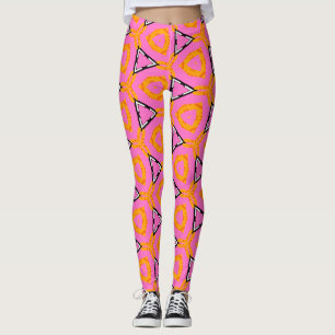 Quirky pattern zany pants pink and yellow 