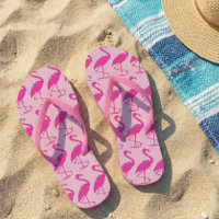Quirky Pink Flamingos Pattern on Pink