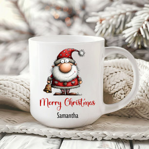 Quirky Playful Santa Cartoon Funny Coffee Mug