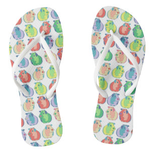 Quirky Pop Art Guinea Pig Colourful Pattern Flip Flops