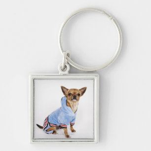 Quirky portrait of a Teacup Chihuahua 2 Keychain