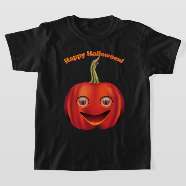 Quirky Pumpkin Halloween T-Shirt (Laydown)