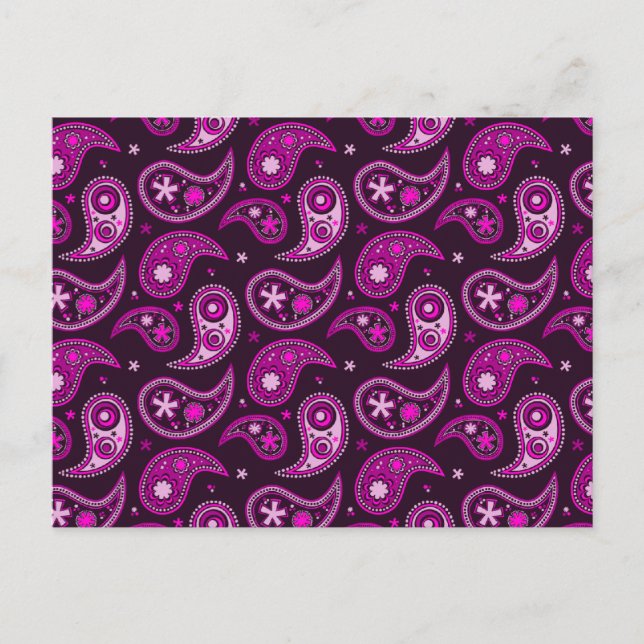 Quirky Purple Paisley Postcard (Front)