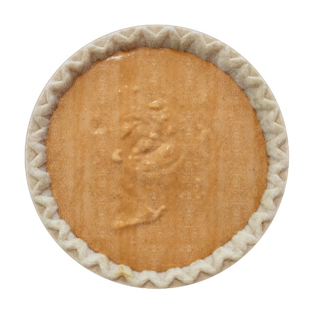 Quirky Round Pumpkin Pie Cutting Board (Front)