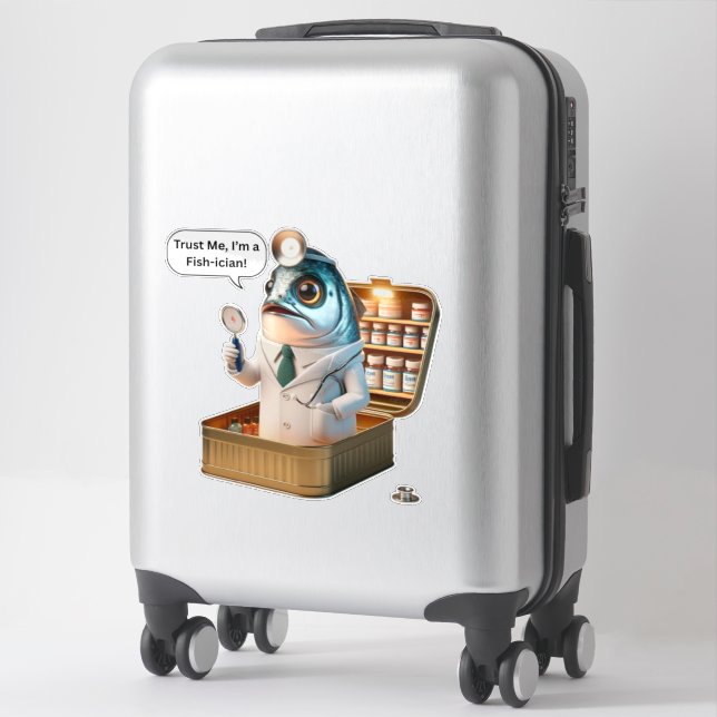  Quirky Sardine Doctor Fish-ician Cartoon Pun (Suitcase)
