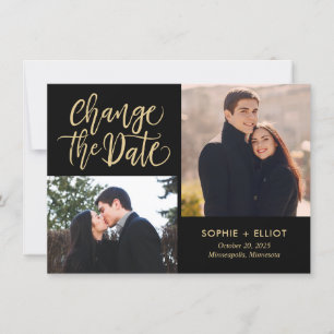 Quirky Script EDITABLE COLOR Change The Date Card